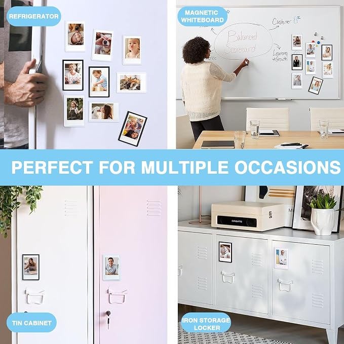 Mini Magnetic Picture Frame for Fujifilm Instax Mini Instant Camera | Fits Mini 13/12/11/41/SE/EVO Camera 2.15"x3.4" Films, Mini Magnet Picture Frames for Fridge, Home, School, White, 20 Pack - Image 6