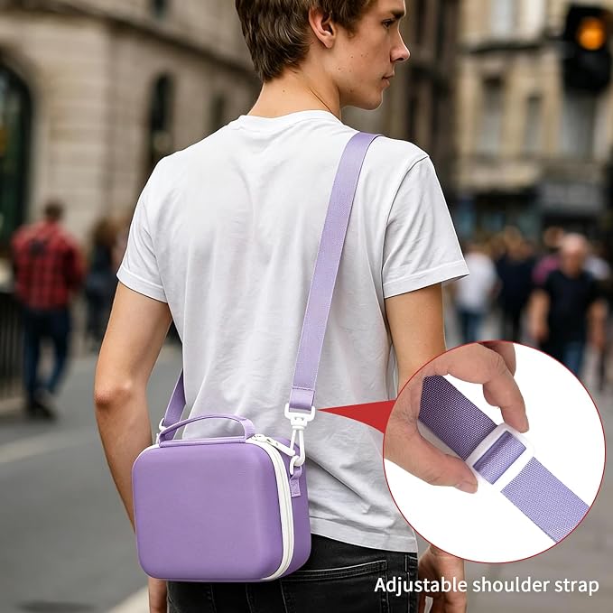 casmilee Camera Case for Sony Alpha ZV-E10 Alpha a6400/ a6700/ a6100/ a6000/ a6600/ a6500 Mirrorless Digital Camera, Hard Travel Bag with a Shoulder Strap for Lens & Accessories (Purple, Medium) - Image 7