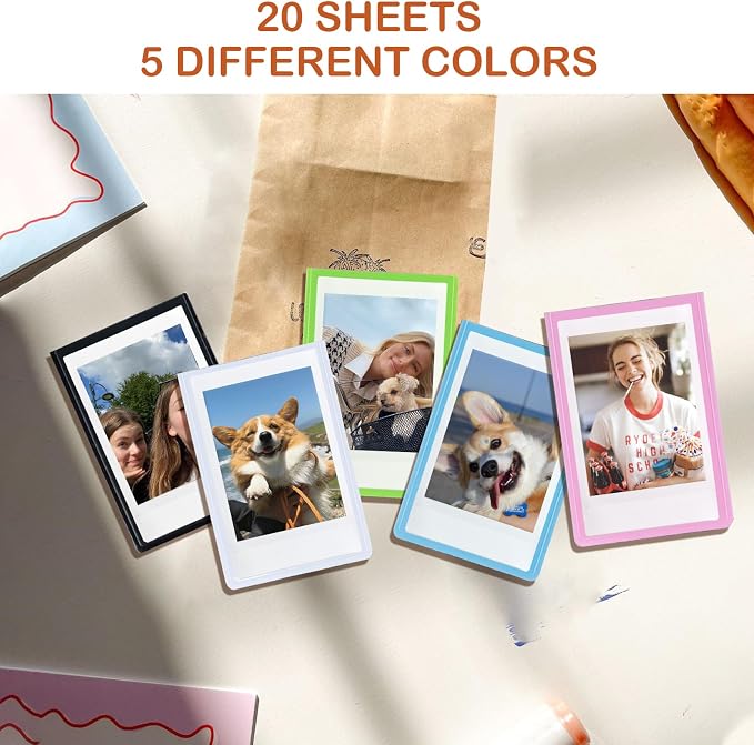 Mini Magnetic Picture Frame for Fujifilm Instax Mini Instant Camera | Fits Mini 13/12/11/41/SE/EVO Camera 2.15"x3.4" Films, Mini Magnet Picture Frames for Fridge, Home, School, Colorful, 20 Pack - Image 2