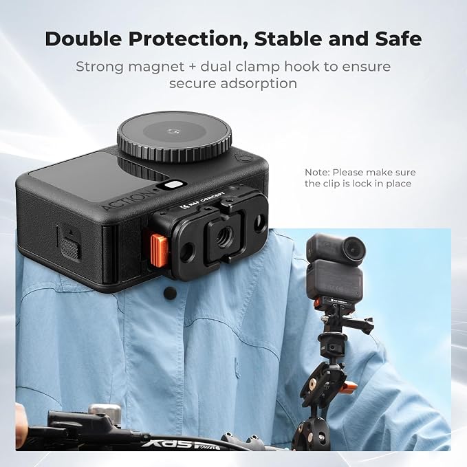 K&F Concept Magnetic Adapter Mount for DJI Osmo Action 6/Osmo Nano, Metal | Quick Release Expansion Stand with 1/4 Screw Hole/Foldable Connector/Quick-Release Buckle, Action Camera Accessories PP07 - Image 5