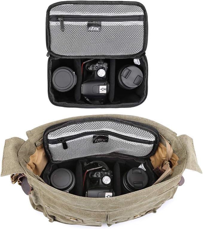S-ZONE Padded Folding Camera Bag for DSLR SLR Camera TLR Sony Canon Nikon or Flash | Raindrop Proof, Fits in a Backpack, Suitable for Sony Canon Nikon or Flash - Image 3