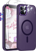 LeYi for iPhone-11-Pro-Max Cases Purple with Screen Protector X2 + Camera Cover X2:[ MagSafe Compatible] Magnetic Military Grade Protective Phone Case for iPhone 11promax i Phone 11pro max, Purple by LeYi