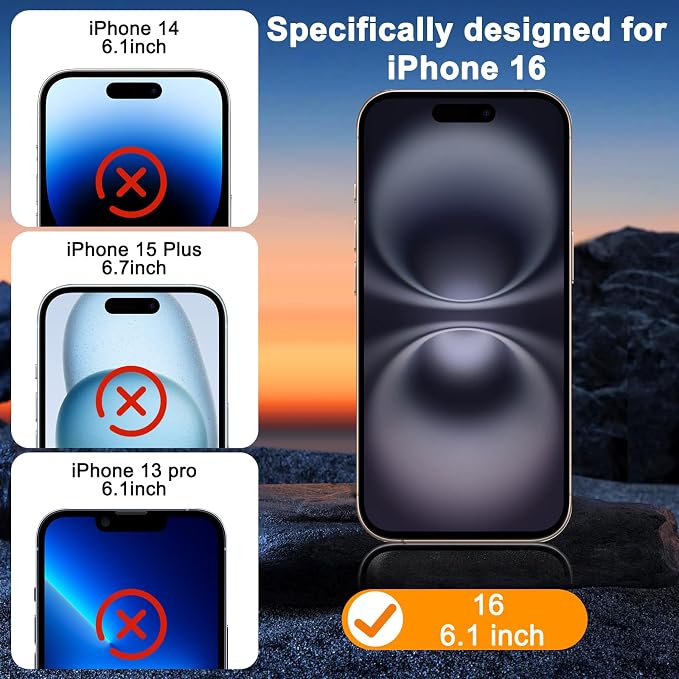 SIBEITU 3+3 Pack Screen Protector + Camera Lens Protector for iPhone 16 | 6.1 Inch HD 9H Hardness Tempered Glass Film, Scratch Resistant, Sensor Protection, Case Friendly, High Response, Bubble Free - Image 2