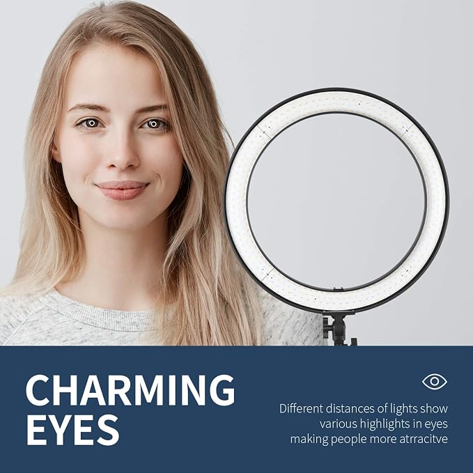 NEEWER 20 inch LED Ring Light Kit with Tripod Stand and Phone Holder Compatible with iPhone, Ringlight for Makeup YouTube Video Recording Selfie Studio Streaming Makeup Barber Lash Salon Lighting - Image 8