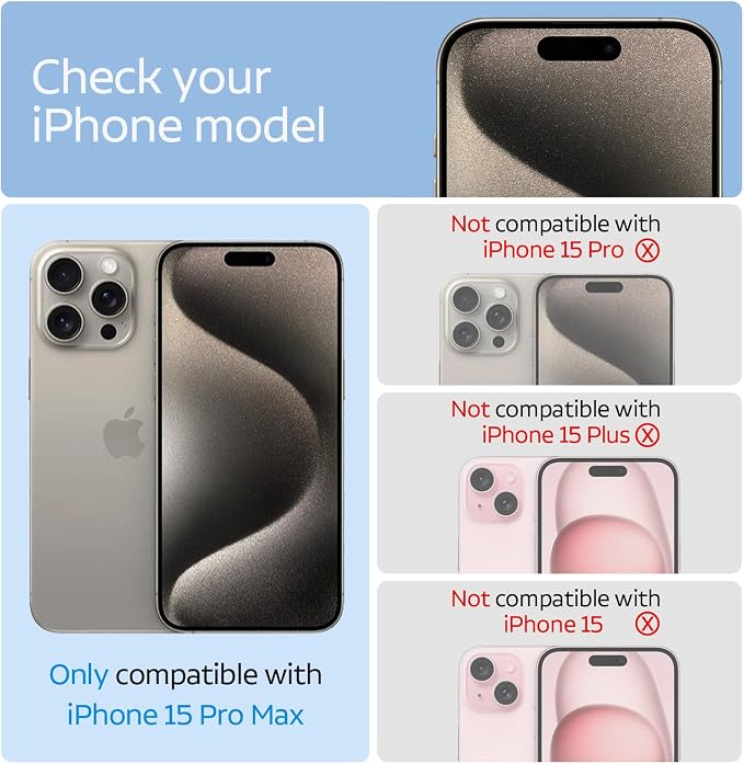 3 Pack Privacy Screen Protector for iPhone 15 Pro Max +3 Pack Camera Lens Protector with Tempered Glass,Sensitive Touch and Screen Protection - Image 2