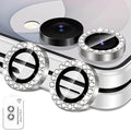 for Samsung Galaxy Z Flip 8 Camera Lens Protector, Individual Metal Ring Tempered Glass Lens Cover, [Strong Adsorption] Scratch Resistant Ultra-Thin HD Clear Lens Cover, 1 Set-Slivery Diamond by Btscase