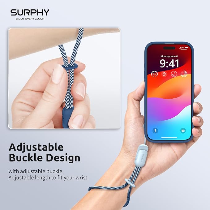 SURPHY 2 Pack Phone Lanyard, Phone Wrist Strap for Case, Camera Wrist Strap | Ultra-Light 2-Color Braided Phone Strap, Cellphone Charm Strap, Anti-Lost Wrist Lanyard for Women and Men, Cloud Blue Jay - Image 2
