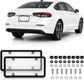 License Plate Camera Blocker, Transparent License Plate Cover Paired with A Silicone Licenses Plates Frame, Easy to Install, Suitable for Front and Rear Licenses Plates (Transparent-B) by Unknown