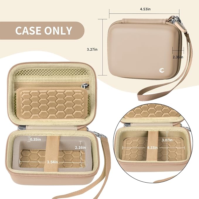 Comecase Digital Camera Case for Kodak PIXPRO FZ45 FZ55 for Travel, Beige | Fits Cameras up to 4.33 x 3.07 x 2.3 in, Pre-Cut Foam, Elastic Strap&Hand Strap, Mesh Pocket for Accessories, Case Only - Image 5