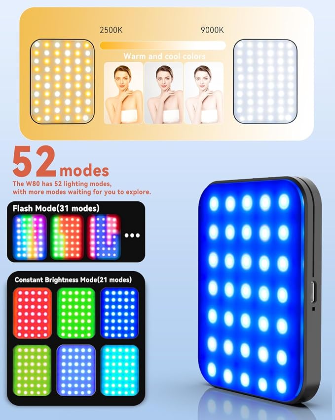 Portable Selfie Light for iPhone: Rechargeable Phone Fill Lights, Ring Light for Camera Picture, Makeup Photo, Video Conferences, Laptop Use, Zoom Meetings, TikTok, Vlog Photography Magnetic RGB - Image 3