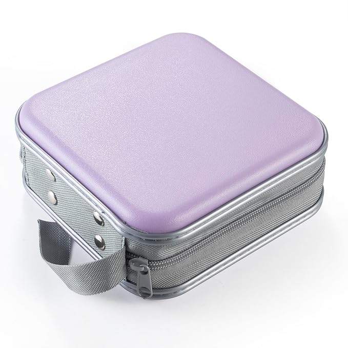 alavisxf xx CD Case, 48 Capacity Hard Plastic Zipper Disc Wallet for Car | DVD Holder, Portable Hand Strap, Anti-Slip Sleeves, Scratch-Resistant Sleeves, Disc Storage Organizer, for Home Office Travel - Image 6