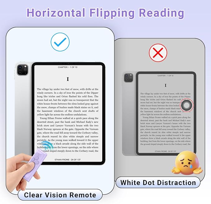 MILOUZ Remote Control Scrolling for Tiktok with Phone Stand,Page Turner for Kindle App E-Book,Bluetooth Camera Shutter Remote for iPhone, Android,iOS,iPad,Tablet (Purple) - Image 6