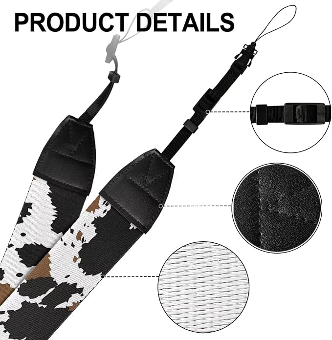 Coldinair Black Adjustable Camera Strap Universal Neck & Shoulder Soft Padded Strap for All DSLR Cameras,Binoculars - Image 7
