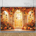 Fall Butterfly Floral Backdrop for Photography 12x8ft Autumn Window Pumpkin Maple Flowers Backdrop Thanksgiving Theme Background Birthday Party Decorations Photo Booth Props Vinyl by Leowefowa
