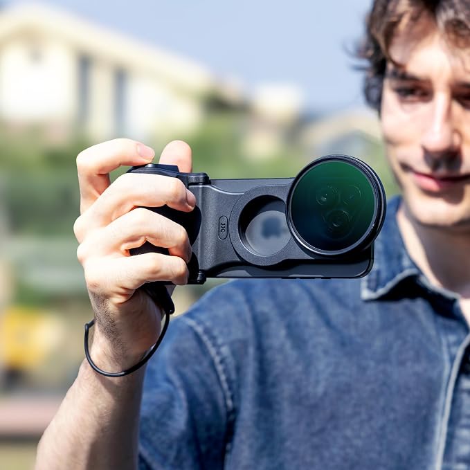 JJC Magnetic Phone Camera Grip with 67mm Filter Adapter Kit, Compatible with iPhone 16 Pro 15 Pro 14 Pro, with Remote Control & 1/4” Tripod Screw for Vlogging Video Recording Mobile Filmmaking - Image 9