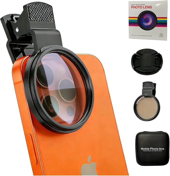 37mm Clip-On CPL Filter Circular Polarizing Lens Kit to Eliminate Glare & Boost Color, Optical Multi-Coated Glass with Universal Clip for Mobile Photography for Android Phone iPhone 6 7 8 9 10 11 12 by Unknown