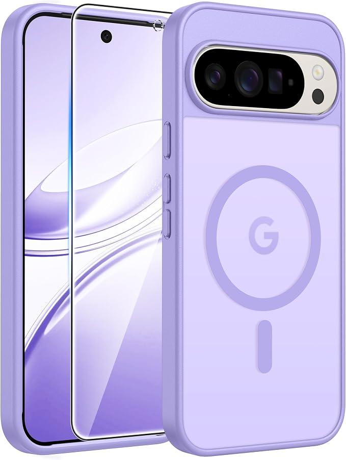 FNTCASE for Google Pixel 10 / Pixel 10 Pro Case, Compatible with Magsafe | Screen Protector, Translucent Matte, 14FT Military Grade Drop Protection, Shockproof Protective Phone Cover, Light Purple by FNTCASE