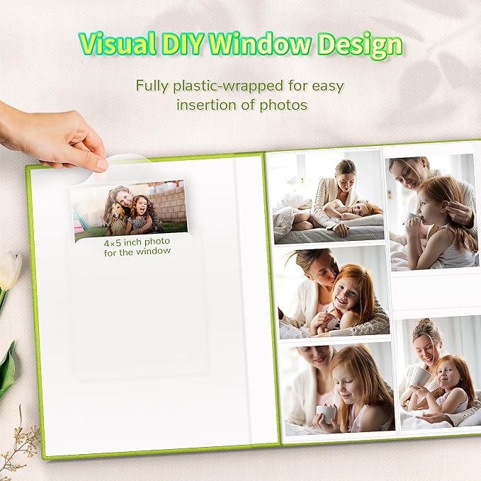 Artfeel Photo Album 4x6 with 600 Pockets,Slip-in Picture Albums,Linen Cover Memory Book with Front Window,White Page Vertical Photo Book for Wedding,Family,Anniversare,Baby,Vacation - Image 2