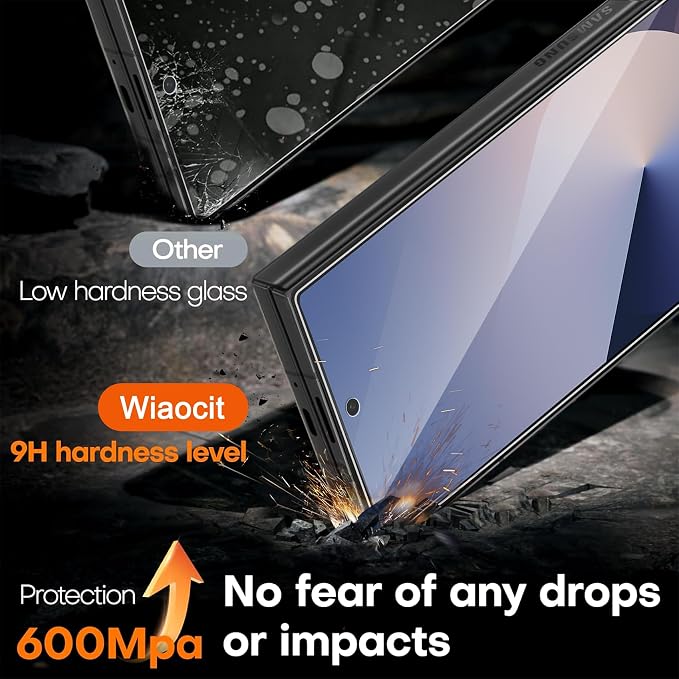 Wiaocit Privacy Screen Protector for Samsung Galaxy Z Fold 8 Ultra/Z Fold 7 | 3+3 Pack, 9H Tempered Glass, Camera Lens Protector, Installation Frame, Bubble Free, Case Friendly - Image 4