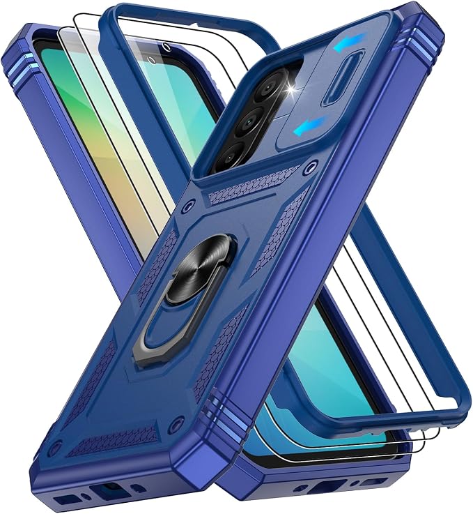 Gritup for Samsung A26 5G Case: A26-5G Phone Case with Screen Protector*2 | Magnetic Stand & Slide Camera Cover, Shock Proof Military-Grade para Galaxy-A 26 Cover, Blue by Gritup