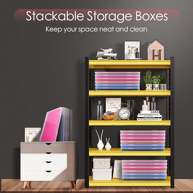 6 Pack Photo Storage Box, Fits 8" x 10" Photo & A4 Paper, Clear | Large Plastic Scrapbook Paper Storage with Latch, Photo Organizer for Protecting Photo, Craft, Scrapbook, Office Supply - Image 5