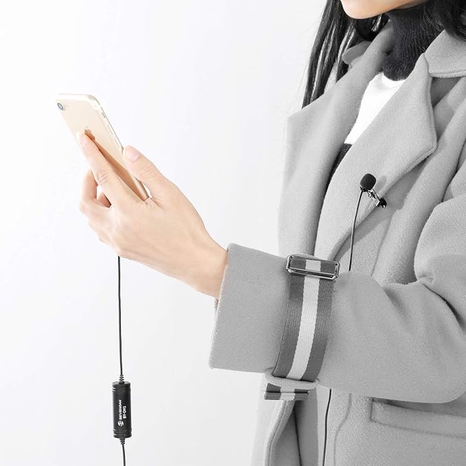 by-DM1 MFI Lightning Connected Lavalier Microphone for iPhone Lapel Clip-on Mic for iOS 20-Foot Cable - Mic for iPhone Smartphone for YouTube Video Vlog Podcast Micro Film - Image 8