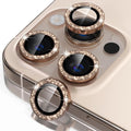Misea Compatible for iPhone 16 Pro/iPhone 16 Pro Max Camera Lens Protector | 9H Tempered Glass Ultra HD Bling Camera Screen Protector Cover Metal Individual Ring Accessories, Desert Titanium Glitter by Misea