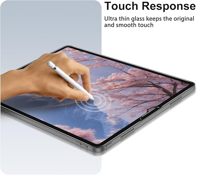 SPARIN Screen Protector for iPad Pro 12.9 [2022/2021/2020-6th/5th/4th] | 2pcs Camera Lens Protector+ 2pcs Tempered Glass for iPad Pro 12.9 inch, Support Apple Pencil & Case Friendly - Image 6