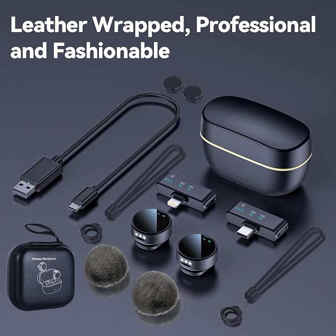 Wireless Lavalier Microphone for iPhone/Android, 200ft Range, Mini Microphone with Noise Cancellation, 25Hrs Battery Life Lapel Bluetooth Mic, USB C Wireless Lapel Mic for Video Recording - Image 5