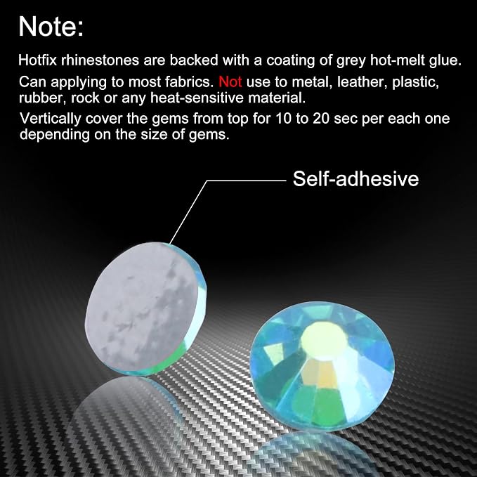 Jollin Hotfix Rhinestones Flatback Crystal Gems 4.8mm SS20, Aquamarine AB | 1440pcs Hot Fix Crystals Glass Rhinestones for Bedazzling, Crafting, Clothes, Shoes & Accessories DIY Decoration - Image 5