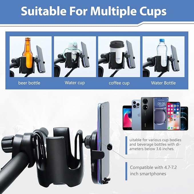 Mic Stand Cup Phone Holder 2-in-1 Beverage Device Accessory for Dance Studios Bands Symphonies Opera Rehearsals Stage Performances Music Stands Drum Racks All Stand Types - Image 5