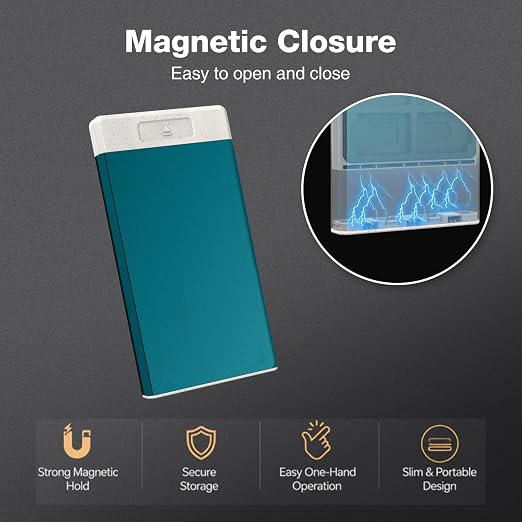HEIYING Switch Game Case with 40 Precise Slots for Switch 2 / Micro SD Card | Portable Game Card Case, Metal Shell with Soft Silicone Lining, Precise Slots, Magnetic Closure for Easy Storage & Access - Image 3