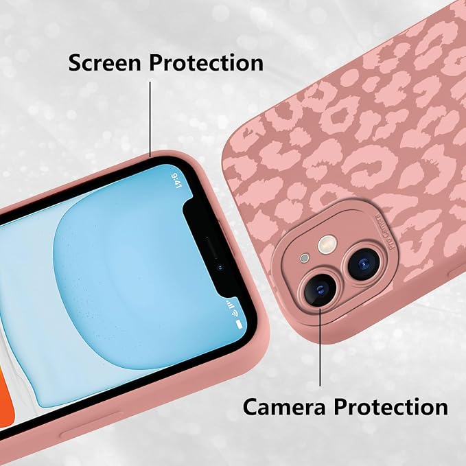 Cute Pink Cheetah Print Phone Case for iPhone 11 6.1" | Aesthetic Leopard Pattern Design Cover Full Camera Lens Protective Shockproof Soft Slim TPU Funda for Women Girls - Image 5