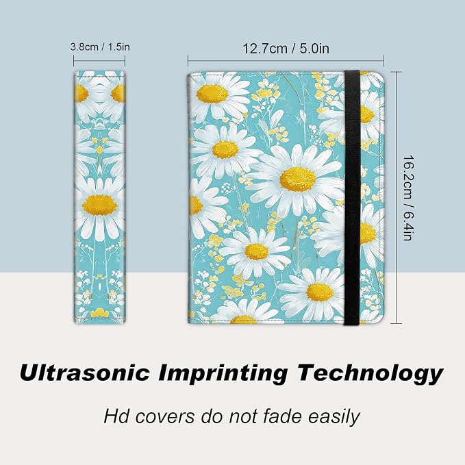 Small Photo Album 4x6, 60 Pockets Holds 120 Photos, Slip-in Pocket Photo Album with Black Elastic Band for Family Wedding Baby Travel Pictures, White Daisy Floral - Image 2