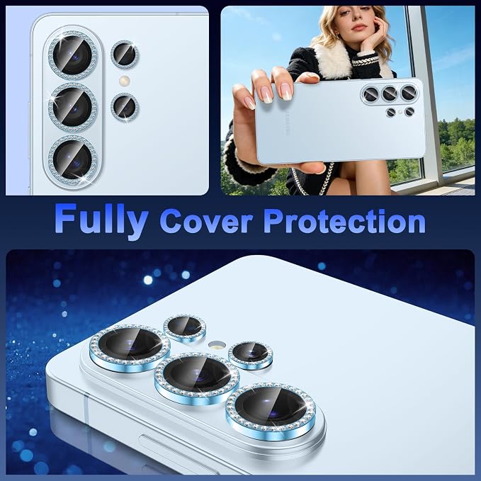 Meshine for Samsung Galaxy S26 Ultra Camera Lens Protector,Scratch Proof,Strong Adsorption,9H Hardness with Metal Ring Camera Cover,Ultra Thin Case Friendly, Accessories Lens Protector,Shiny Blue - Image 8