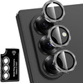for Samsung Galaxy Z Fold 7 Camera Lens Protector, Individual Metal Ring Tempered Glass Lens Cover, [Strong Adsorption] Scratch Resistant Ultra-Thin HD Clear Lens Cover, 1 Set-Black by Btscase