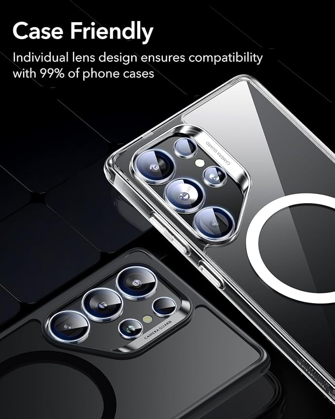 ESR for Samsung Galaxy S25 Ultra Camera Lens Protector, 1 Pack, Clear | Individual Camera Cover, 9H Tempered Glass, Original Camera Clarity, Scratch-Resistant, Case Friendly - Image 8
