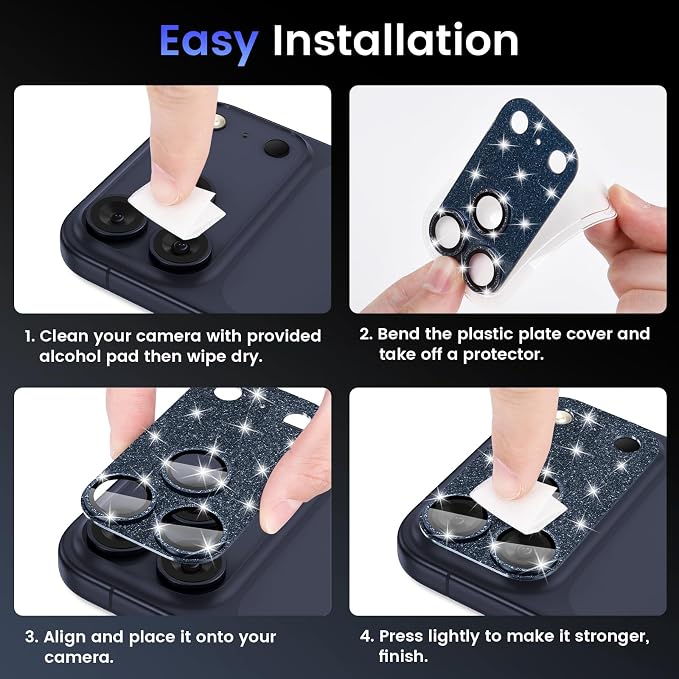 Tensea for iPhone 17 Pro Max Camera Lens Protector Bling | Metal Aluminum Alloy Tempered Glass Cover Camera Screen Protector Accessories, Case Friendly - Image 7