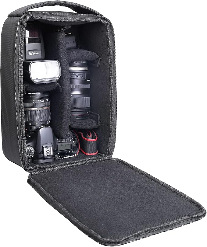 Roomy Camera Protective Bag Insert Waterproof Lens Pouch Shockproof DSLR SLR Carrying Case with Thicken Partition Padded Liner for Sony Canon Nikon Camera Flash Light & Accessories by AYVANBER