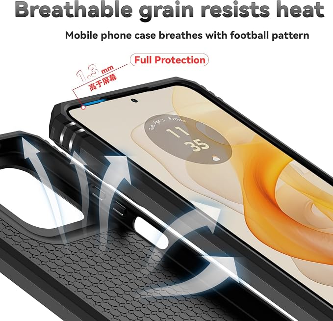 for Motorola Moto G 2025 / Moto G 2026 / Moto G Play 2026 Case, with Slide Camera Cover HD Screen Protector [Military Grade 16ft. Drop Tested] Ring Holder Kickstand Protective Phone Case, Black - Image 9
