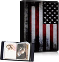 Small Photo Album 5x7, 60 Pockets Holds 120 Photos, Slip-in Pocket Photo Album with Black Elastic Band for Family Wedding Baby Travel Pictures, Vintage American Flag by Unknown