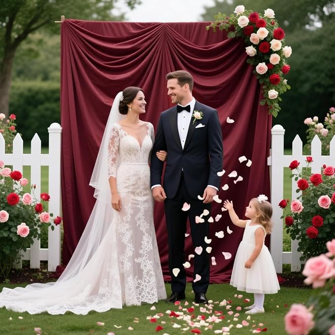 10ft x 10ft Rust Backdrop Curtains for Parties, Polyester Fabric Backdrop Drapes with Rod Pockets for Weddings, Birthday, Halloween, Photography, Christmas Party Background Curtain, 2 Panels - Image 4