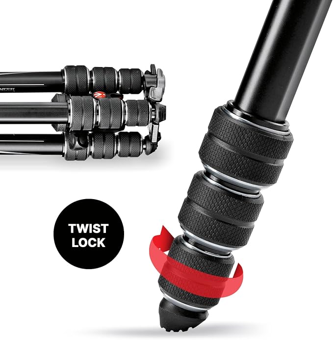Manfrotto Befree Advanced Camera Tripod Kit with Twist Closure, Travel Tripod Kit with Ball Head, Portable and Compact, Camera Tripod in Aluminum for DSLR, Reflex, Mirrorless, Camera Accessories - Image 6