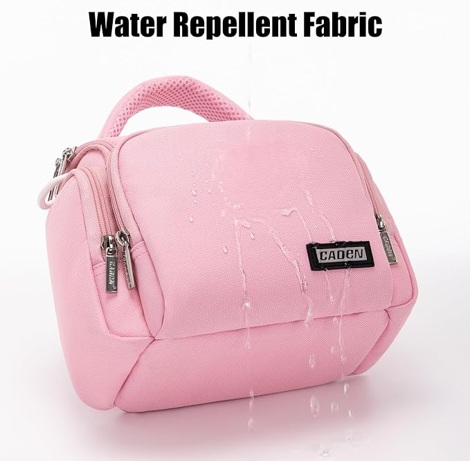 CADeN Compact Camera Shoulder Crossbody Bag Case Compatible for Nikon, Canon, Sony SLR/DSLR Mirrorless Cameras and Lenses Waterproof(1.0 S, Pink) - Image 5