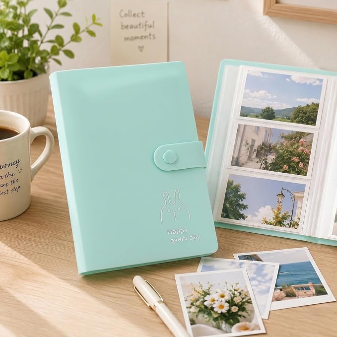 Kpop Card Holder Book with 240 Pockets - Mini Photo Album for 3.5 x 2.25 Inch Film & Photocard, Small Wallet Scrapbook Albums Holder Set for Collect Personalized Cards, Pictures, Postcards (Blue) - Image 5
