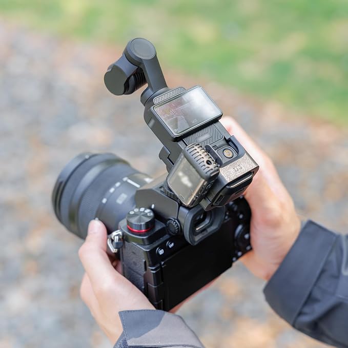 JJC Cold Shoe Mount Adapter for DJI Osmo Pocket 4P 4 3 Muse,w. Tighten Knob | Detachable Expansion Adapter for Tripod & DSLR Hot Shoe,with 1/4" 20 Hole,Folding 2-Fingers,Cold Shoe,Angle Adjustable - Image 2