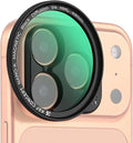 K&F CONCEPT Black Diffusion 1/4 Filter Compatible with iPhone 17-14 Pro/Max | 49mm Magnetic Black Diffusion 1/4 Lens Filter with Magnetic Press-Fit Mount, Softens highlights, Cinematic Aesthetic, FA302 by KFCONCEPT