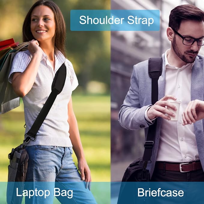Shoulder Strap, Durable 55" Universal Replacement Laptop Shoulder Strap | 55 In Shoulder Strap Adjustable Comfortable Belt with Metal Hooks for Briefcase, Messenger Bag, Luggage/Duffel/Camera - Image 7