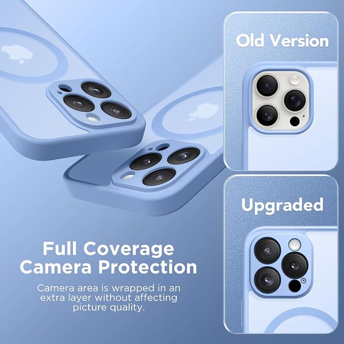 CAPRARO for iPhone 16 Pro Max Case, Compatible with MagSafe | Upgraded [Full Camera Protection] Protective Translucent Matte Women Girl Magnetic Phone Case Cover, Snow Purple - Image 6