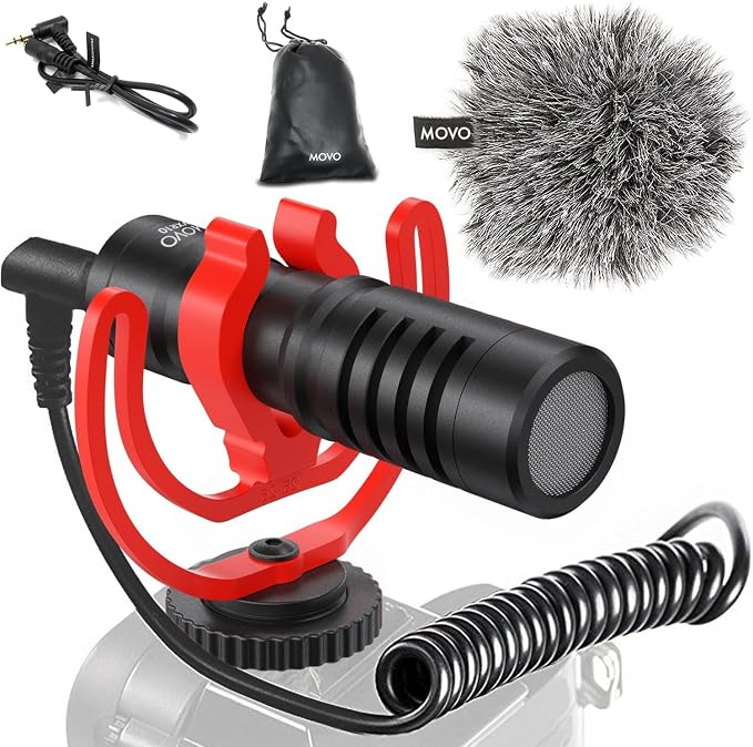 Movo VXR10 Universal Shotgun Mic for Camera | Camera Microphone for DSLR, iPhone, Android - Directional Shotgun Mic for Canon, Nikon, Sony - Vlogging & Video by Movo